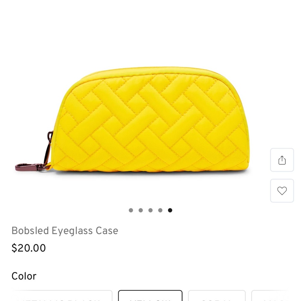 Yellow Bobsled Eyeglass Case - EUC